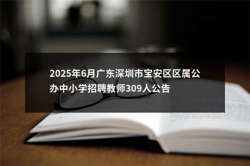 2025年6月广东深圳市宝安区区属公办中小学招聘教师309人公告 图片