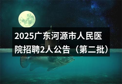 2025广东河源市人民医院招聘2人公告（第二批） 图片