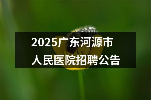 2025广东河源市人民医院招聘公告 图片