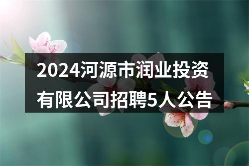 2024河源市润业投资有限公司招聘5人公告 图片