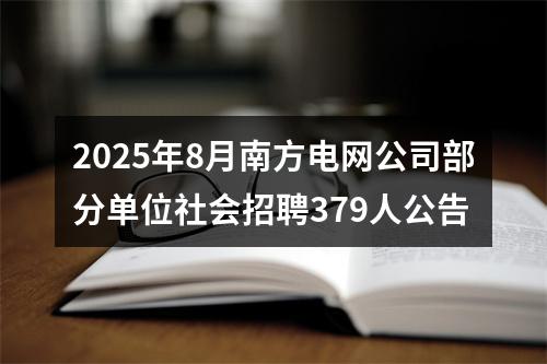 2025年8月南方电网公司部分单位社会招聘379人公告 图片
