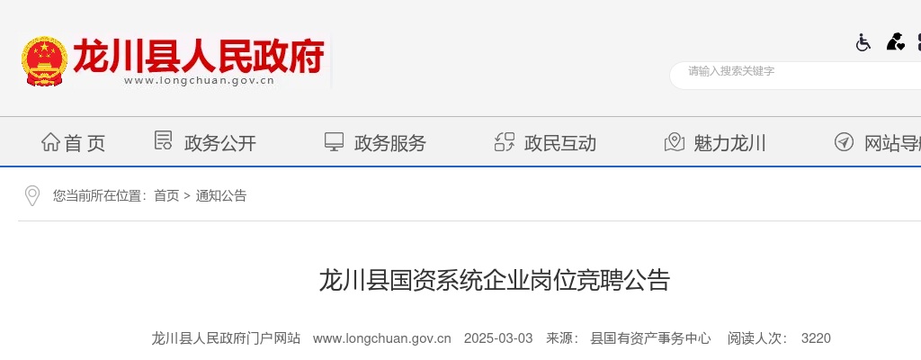 2025河源市龙川县国资系统企业岗位竞聘公告 图片